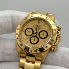 Rolex Daytona Zenith Unpolished 16528 Champagne Inverted 6 Dial 18k Yellow Gold