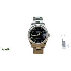 Rolex Midsize Datejust 278240 31mm Black Roman Stainless Steel Box Paper 2022