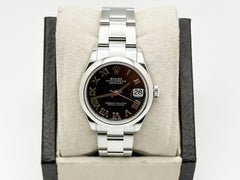 Rolex Midsize Datejust 278240 31mm Black Roman Stainless Steel Box Paper 2022