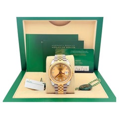 Rolex Datejust 41 126333 Champagne Diamond Dial 18K Yellow Gold Steel Box Paper
