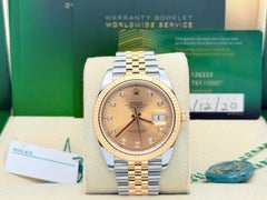 Rolex Datejust 41 126333 Champagne Diamond Dial 18K Yellow Gold Steel Box Paper