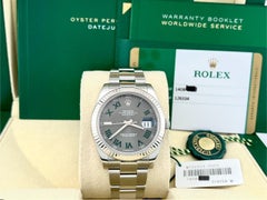 Rolex Datejust 41 126334 Slate Wimbledon Dial 18K White Gold Steel Box Paper