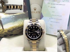 2005 Rolex Submariner 16613 40mm Black Dial 18k Yellow Gold Steel Box Paper