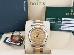 Rolex Datejust 36 116203 36mm Champagne Dial 18k Yellow Gold Steel Box Paper