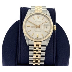 Rolex Date 1500, 34 mm, cadran argenté, or jaune 18 carats, acier inoxydable, bracelet Jubilee