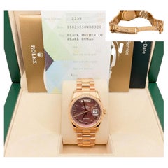 Rolex 118235 President Day Date Tahitian Mother Of Pearl 18K Rose Gold Box Paper