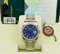 Rolex 116234 FACTORY Sodalite Diamond Dial Stainless 18K Gold Box Paper 2006