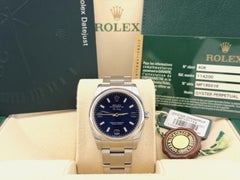 Rolex Air King 114200 34mm Blue Dial Stainless Steel Box Paper