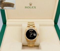 Rolex Day Date President 18038 36mm Custom Black Onyx Dial 18K Yellow Gold