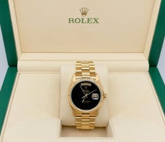 Rolex Day Date President 18038 36mm Custom Black Onyx Dial 18K Yellow Gold