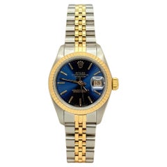 Rolex Ladies Datejust 69173 Blue Dial 18K Yellow Gold Stainless Steel 26mm