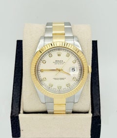 Rolex Datejust II 116333 41mm Diamond Dial 18K Yellow Gold Steel Box Booklet