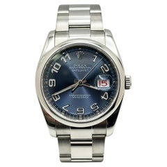 Rolex Datejust 116200 Blue Concentric Dial Steel Box Paper Service Cards