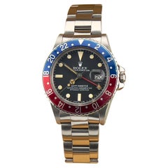 Vintage Rolex GMT Master Pepsi Red Blue 16750 MATTE DIAL Steel Box Booklet 40mm