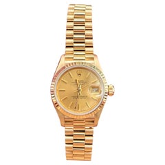 Rolex Ladies President Datejust 69178 Champagne Dial 18K Yellow Gold Box Papers
