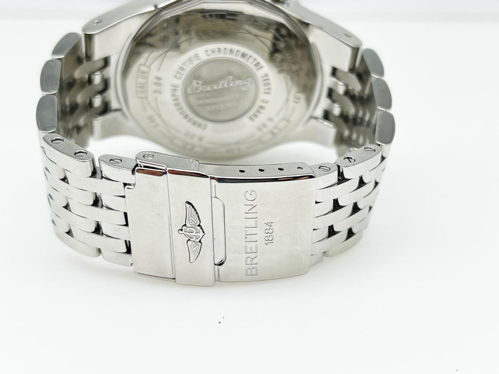 Breitling Montbrillant A23351 Quadrante Nero Carta Acciaio 47mm in vendita 1