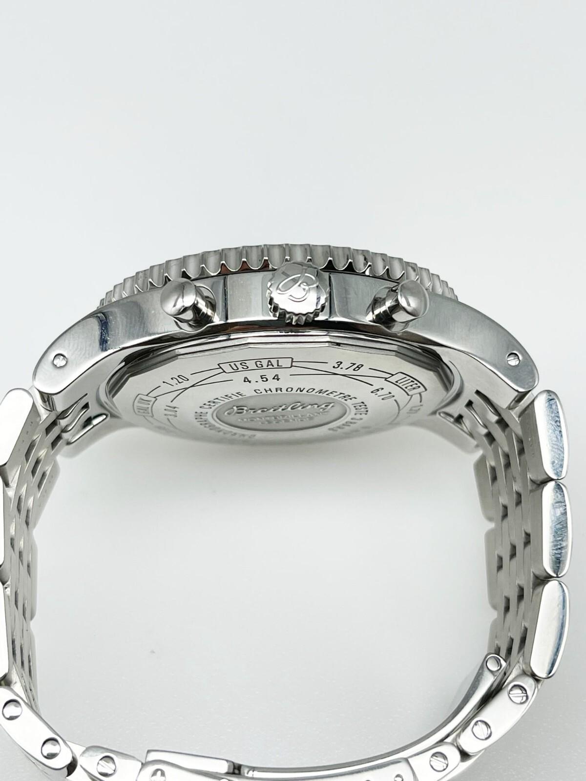 Breitling Montbrillant A23351 Quadrante Nero Carta Acciaio 47mm in vendita 3
