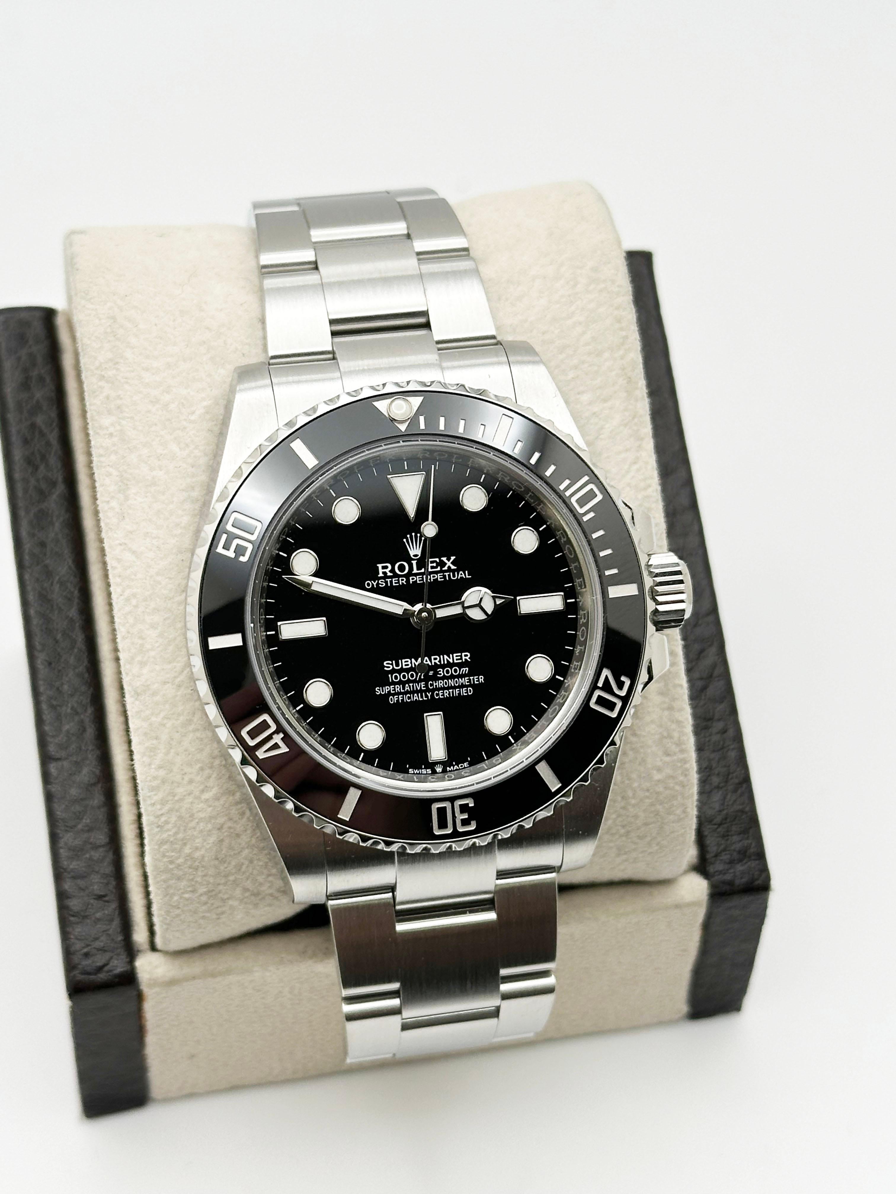 Rolex Submariner No Date 124060 41mm Schwarz Keramik Edelstahl Box Papier im Zustand „Hervorragend“ im Angebot in San Diego, CA