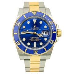 Rolex Submariner Bluesy 116613LB 40mm Blue Ceramic 18K Gold Steel Box Papers