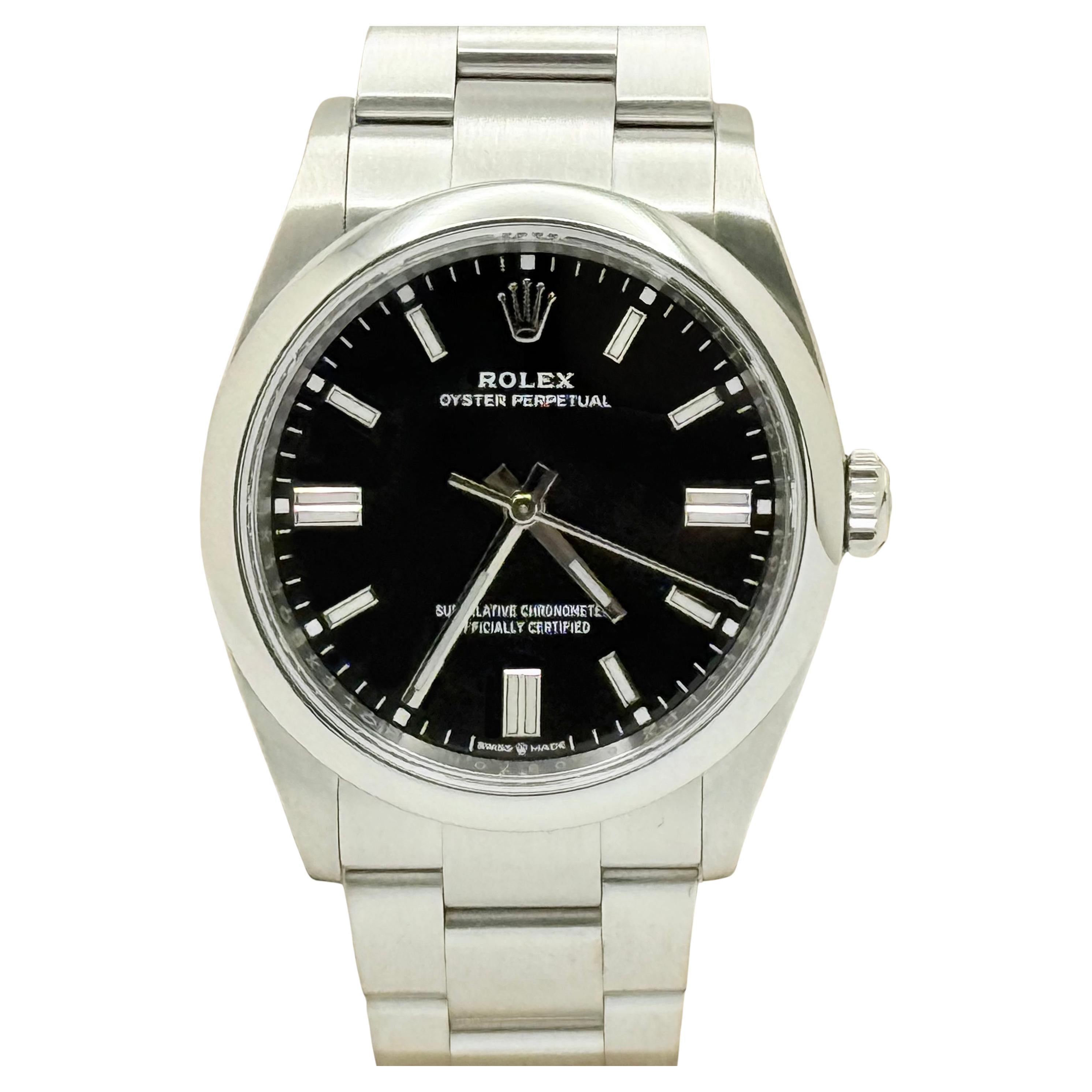 Rolex Oyster Perpetual 126000 36mm Quadrante Nero Acciaio Scatola Carta 2021