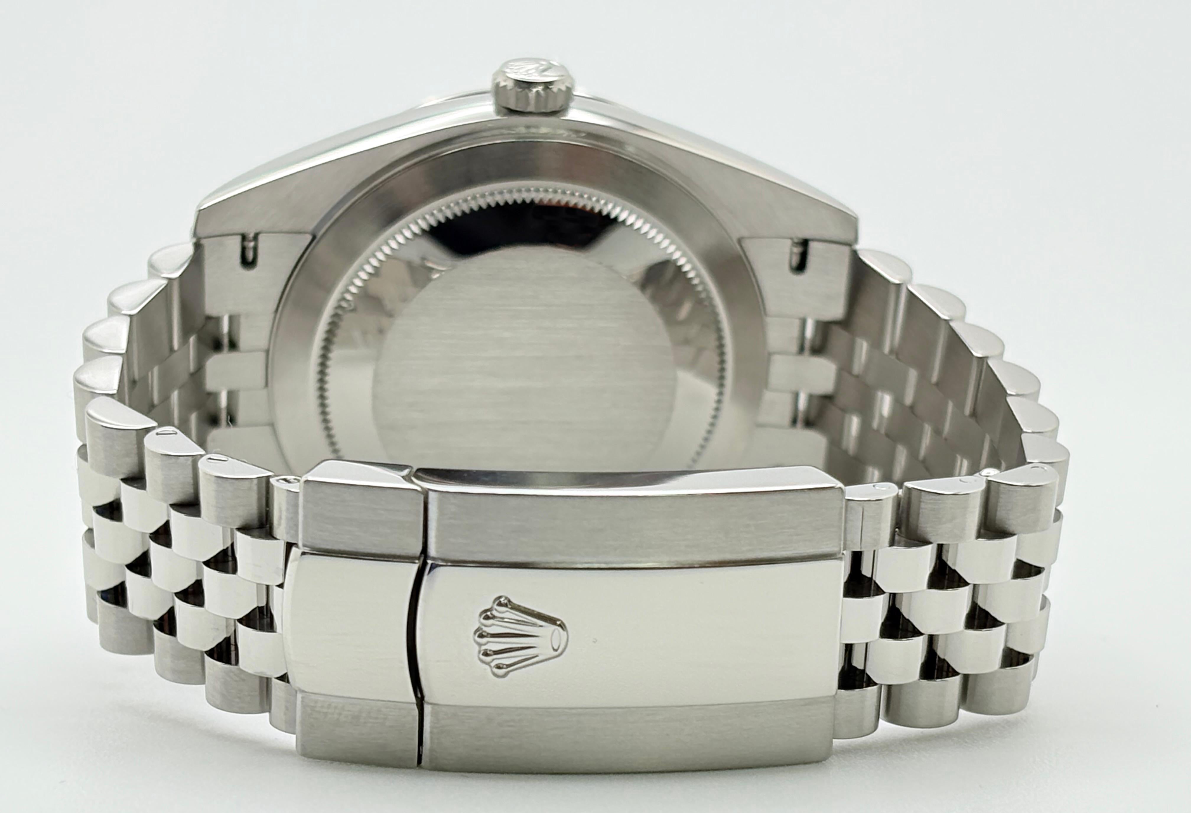Rolex Datejust 41 126334 Quadrante rodio Giubileo Acciaio inossidabile Lunetta oro 18 carati in vendita 5
