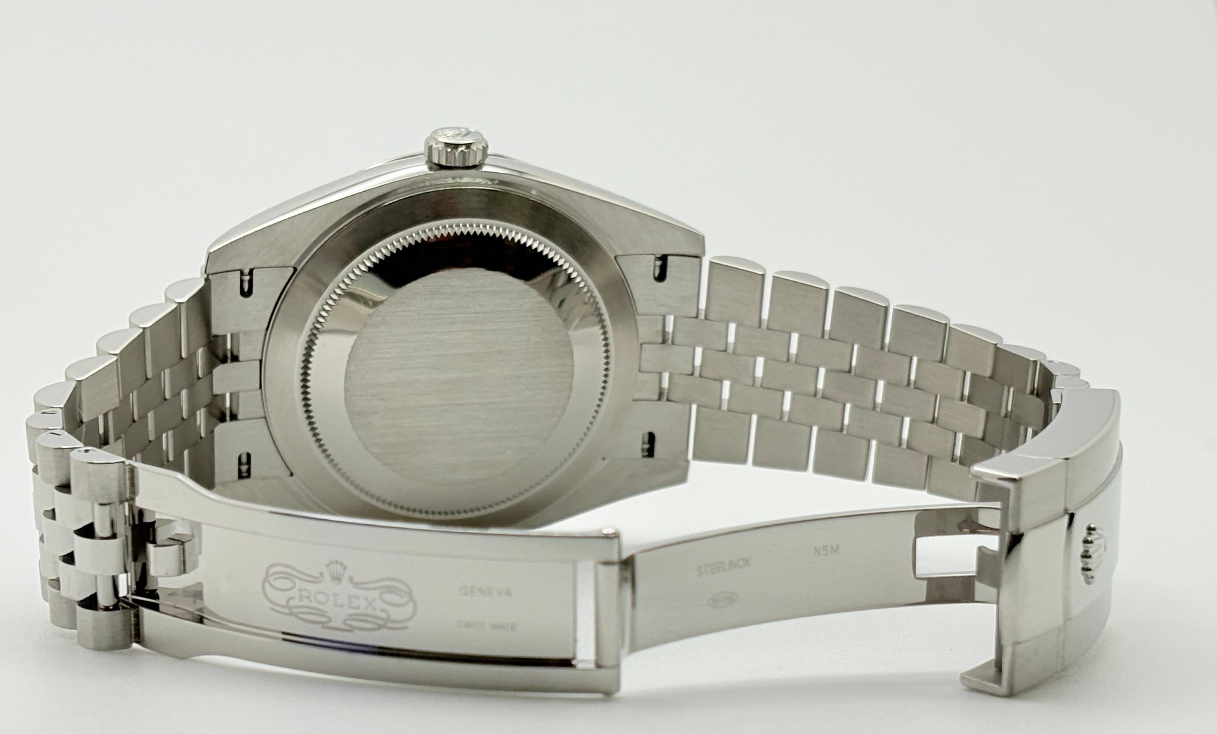 Rolex Datejust 41 126334 Quadrante rodio Giubileo Acciaio inossidabile Lunetta oro 18 carati in vendita 6