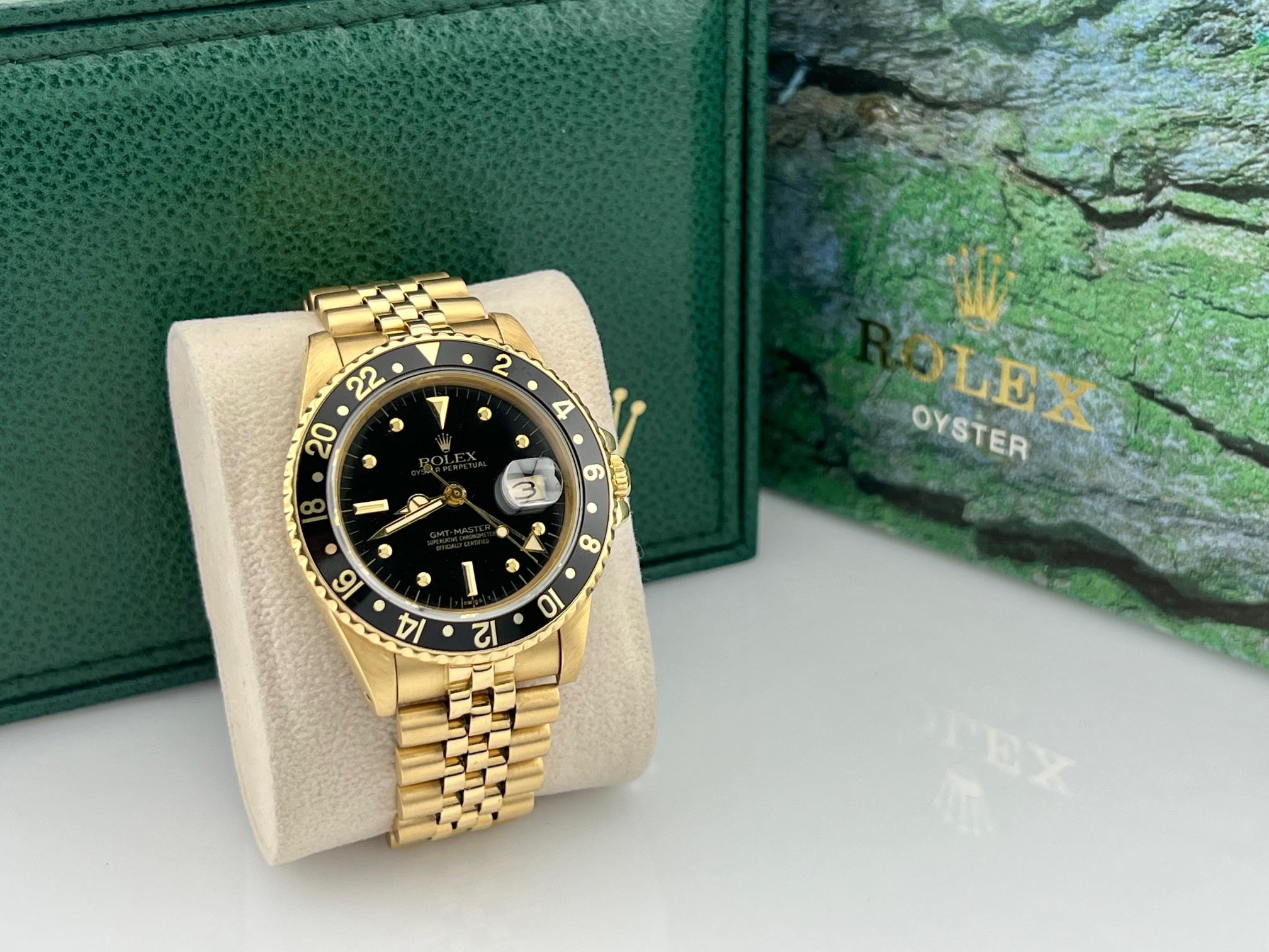 Rolex GMT Master 16758 Quadrante a NIPPIO in oro giallo 18K Fascia Giubileo 40mm In condizioni ottime in vendita a San Diego, CA