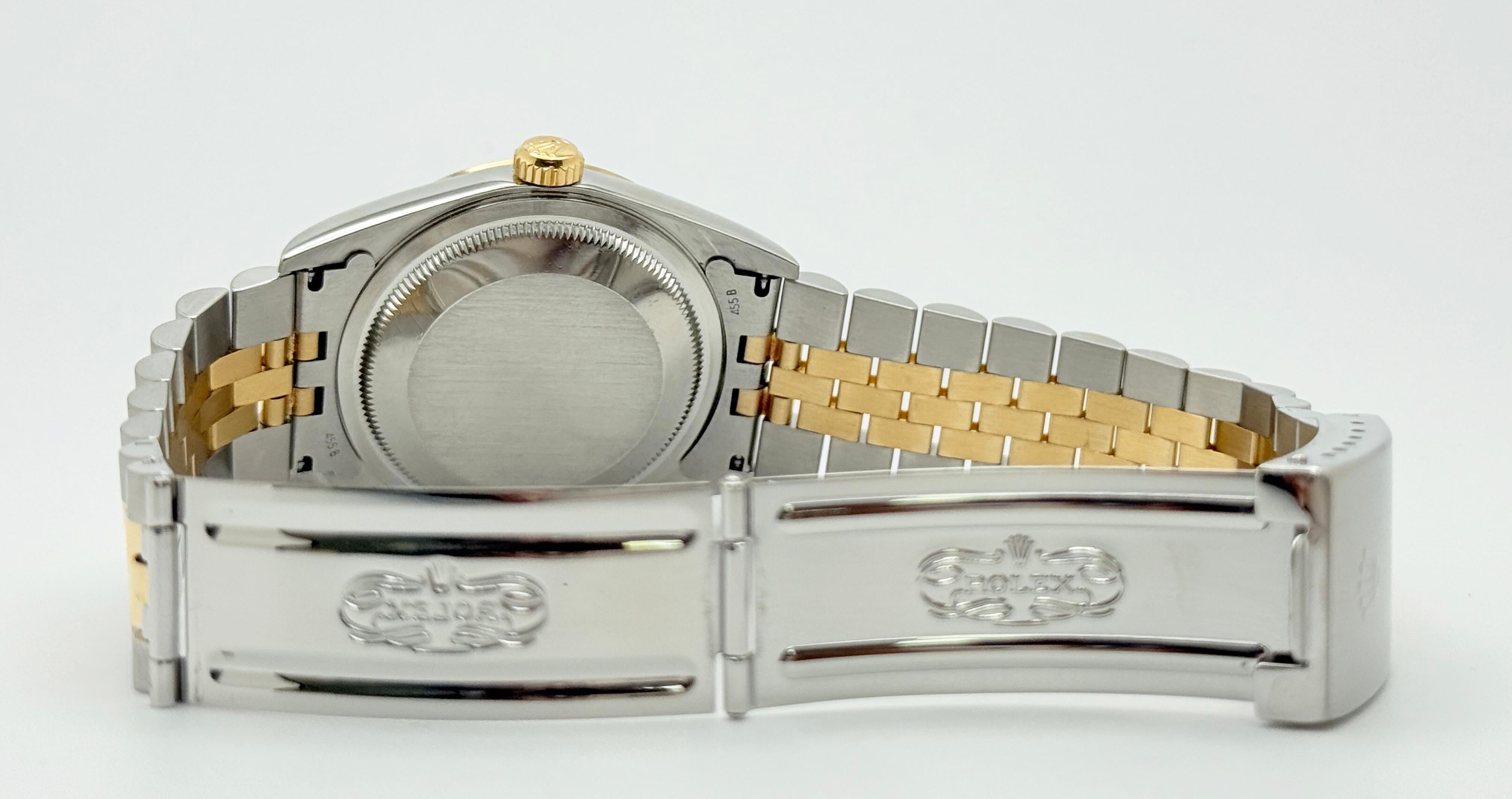 Rolex Datejust 16233 36mm Quadrante champagne Oro giallo 18 carati Acciaio inossidabile 2000 in vendita 7