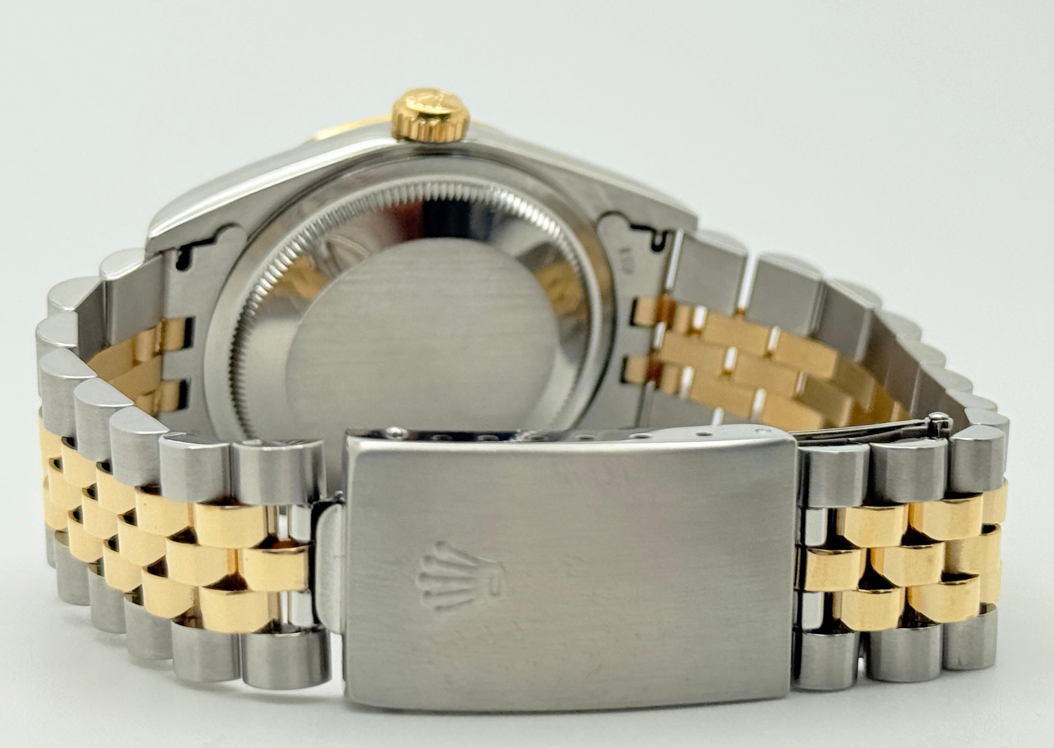 Rolex Datejust 16233 36mm Quadrante champagne Oro giallo 18 carati Acciaio inossidabile 2000 in vendita 6