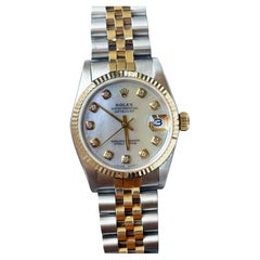 Rolex Datejust 68240 Midsize 31mm MOP Diamond Dial 14K Gold Stainless Steel