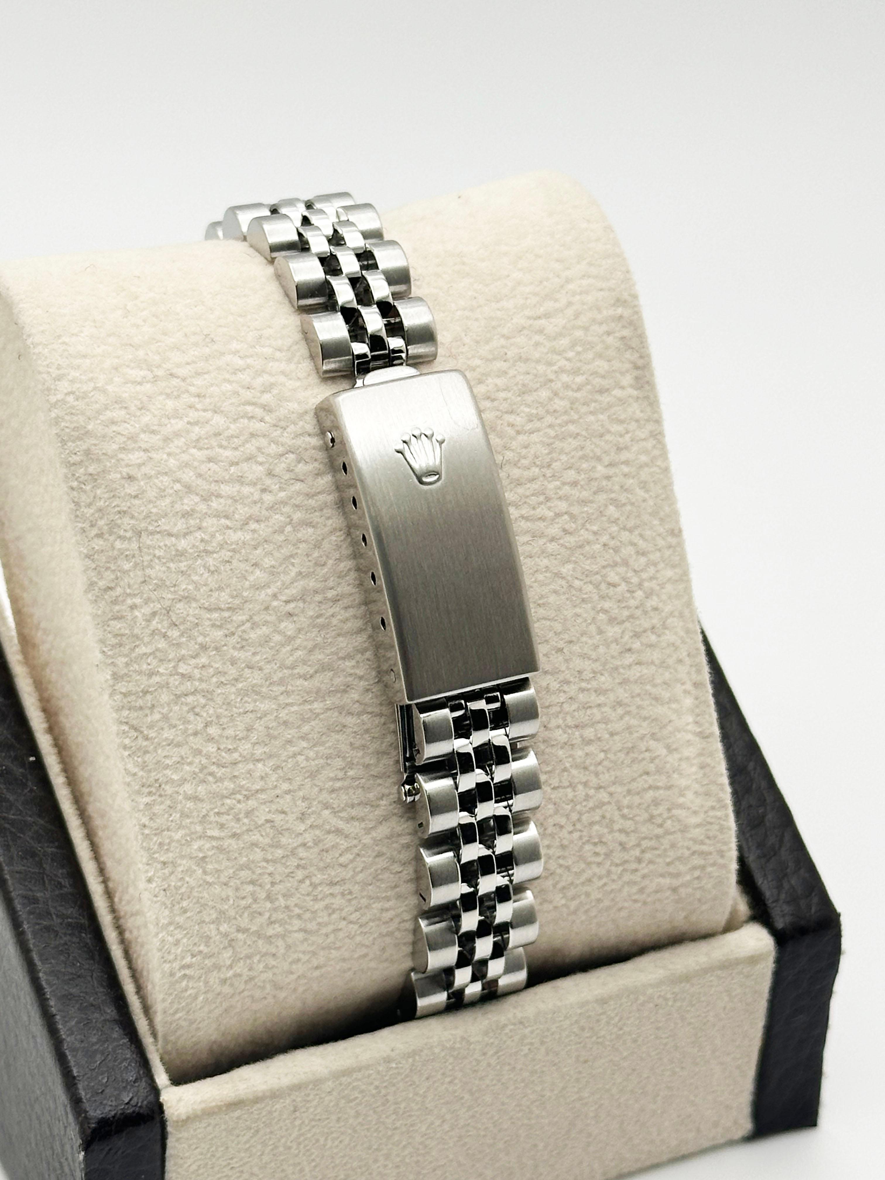 Rolex Donna Date 79160 26mm Quadrante Argento Arazzo Acciaio Inox Giubileo in vendita 3
