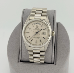 1967 Vintage Rolex Day Date President 1803 18k White Gold 36mm Pie Pan Dial Box