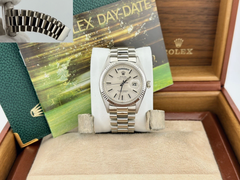 1967 Vintage Rolex Day Date President 1803 18k White Gold 36mm Pie Pan Dial Box