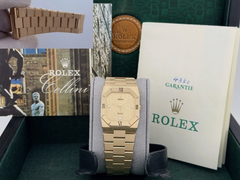 Rolex Cellini 4350 27mm Anniversary Diamond Dial 18k Yellow Gold Box Papers