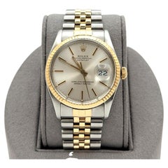 Rolex Datejust 16013 36mm Silver Dial 18k Yellow Gold Stainless Steel Jubilee