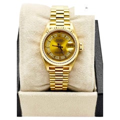 Rolex Ladies President Datejust 69178 Diamond String Dial 18K Yellow Gold