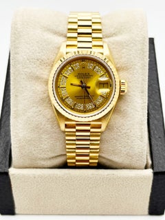 Rolex Ladies President Datejust 69178 Diamond String Dial 18K Yellow Gold