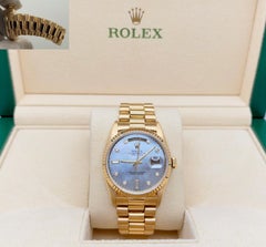 Rolex Day Date President 18348 36mm Blue Mother of Pearl Diamond Dial 18k Gold