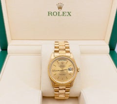 Rolex President Day-Date 18078, 36 mm, finition « bark », cadran champagne, or jaune 18 carats