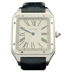 2023 Cartier Santos Dumont XL WSSA0032 4305 Blue Leather Band Steel Box Paper