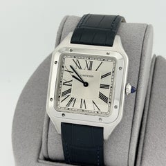 2023 Cartier Santos Dumont XL WSSA0032 4305 Blue Leather Band Steel Box Paper