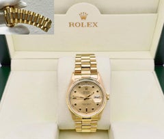 Rolex Day Date President 18038 RARE Champagne Pinball Dial 36mm 18k Yellow Gold