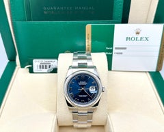 Rolex Datejust 116200 36mm Blue Roman Dial Stainless Steel Box Paper
