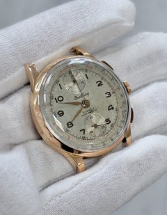 Vintage Breitling Chronograph 171 18k Rose Gold 35mm 17 Jewels Venus 170