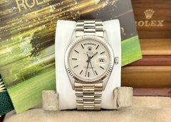 1967 Vintage Rolex Day Date President 1803 18k White Gold 36mm Pie Pan Dial Box