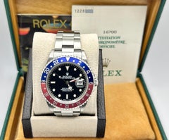 Rolex GMT Master 16700 40mm Pepsi Red and Blue Bezel Stainless Steel Box Papers