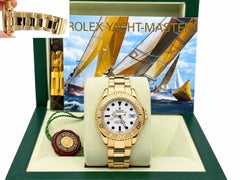 Rolex Yacht Master 68628 35mm White Dial 18k Yellow Gold Box Booklet