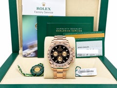 2017 Rolex Daytona Cosmograph 116505 40mm Black Dial 18k Rose Gold Box Paper