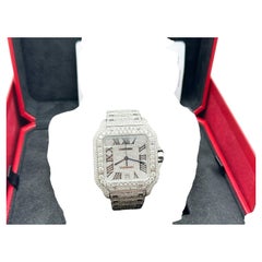 Cartier Santos Ref 4072 WSSA0018 Diamond Dial Diamond Band Case Steel Box Paper