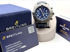 Breitling Super Avenger Night Mission V13375 48mm Blue Dial Titanium Box Paper